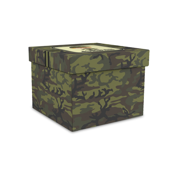 Custom Green Camo Gift Box with Lid - Canvas Wrapped - Small (Personalized)