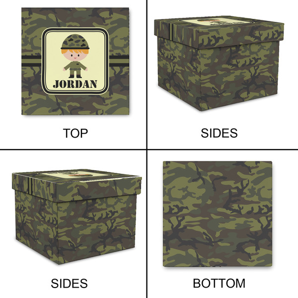 Green Camo Gift Boxes with Lid - Canvas Wrapped - XX-Large - Approval
