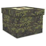 Green Camo Gift Box with Lid - Canvas Wrapped - XX-Large (Personalized)