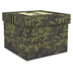 Green Camo Gift Box with Lid - Canvas Wrapped - XX-Large (Personalized)