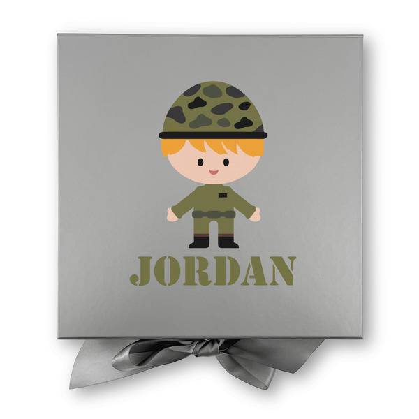 Green Camo Gift Boxes with Magnetic Lid - Silver - Approval