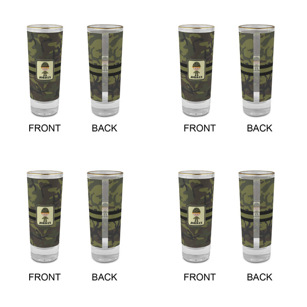 Green Camo Glass Shot Glass - 2 oz - Set of 4 - APPROVAL