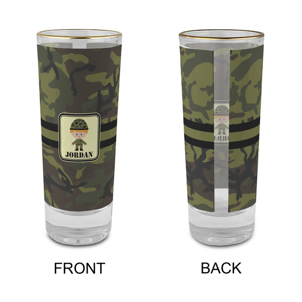 Green Camo Glass Shot Glass - 2 oz - Single - APPROVAL