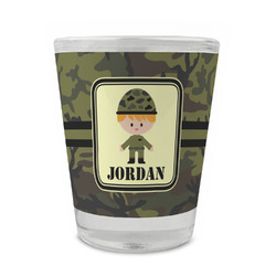 Green Camo Glass Shot Glass - 1.5 oz - Set of 4 (Personalized)