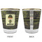 Green Camo Glass Shot Glass - with gold rim - APPROVAL