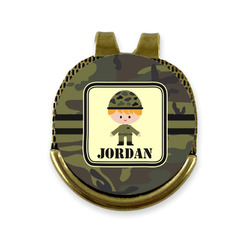 Green Camo Golf Ball Marker - Hat Clip - Gold