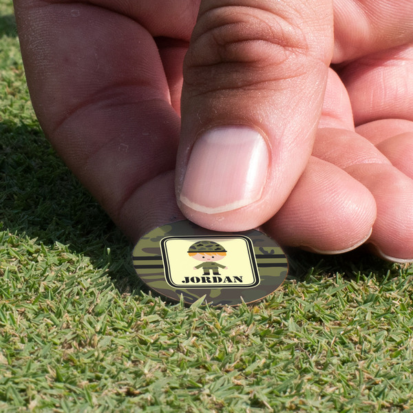 Green Camo Golf Ball Marker - Hand