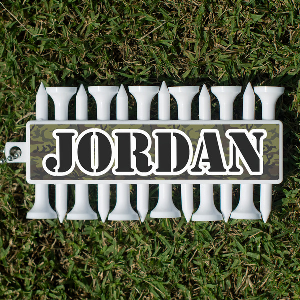Custom Green Camo Golf Tees & Ball Markers Set (Personalized)