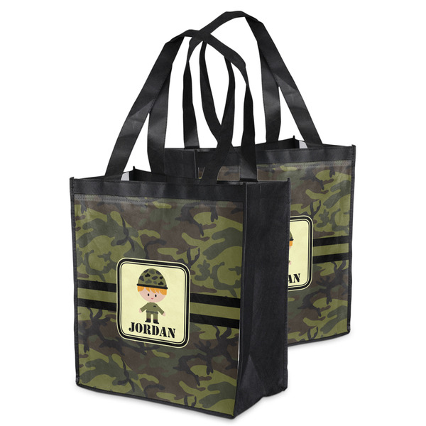 Green Camo Grocery Bag - MAIN