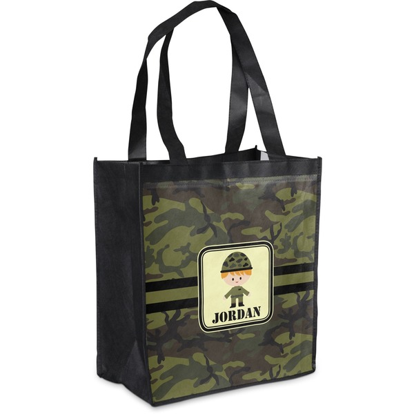 Custom Green Camo Grocery Bag (Personalized)