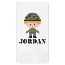 Green Camo Guest Napkins - Full Color - Embossed Edge (Personalized)