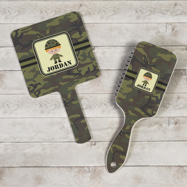 Green Camo Hand Mirrors - In Context