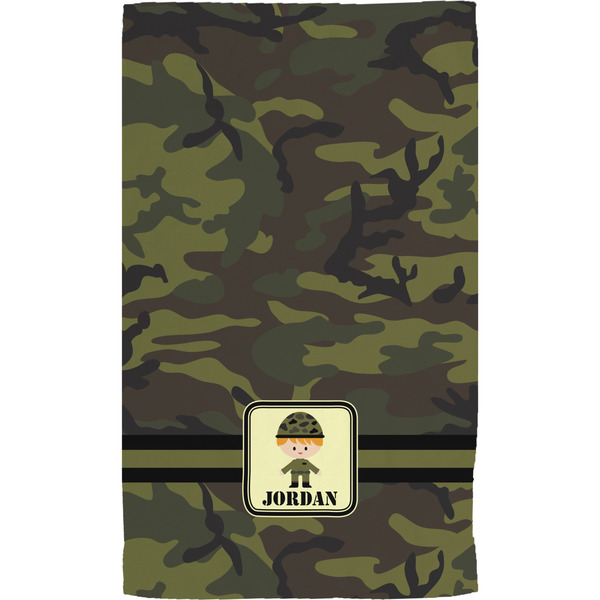 Green Camo Hand Towel (Personalized)