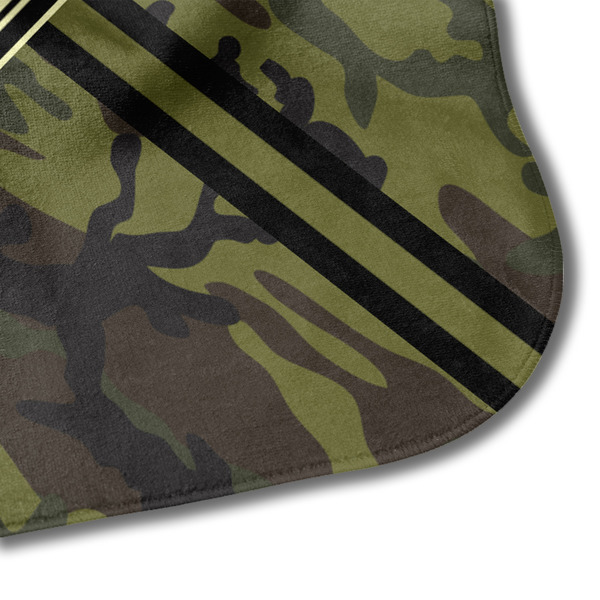 Green Camo Hooded Baby Towel- Detail Corner