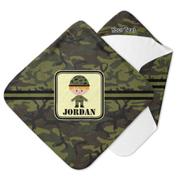 Green Camo Hooded Baby Towel (Personalized)