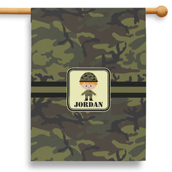 Green Camo 28" House Flag - Single Sided (Personalized)
