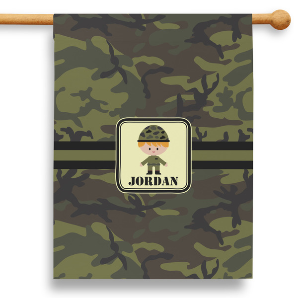 Custom Green Camo 28" House Flag - Double Sided (Personalized)