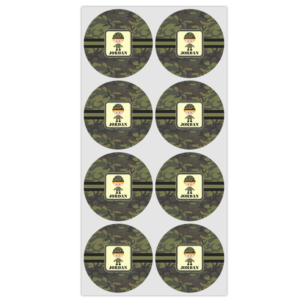 Green Camo Icing Circle - Medium - Set of 8