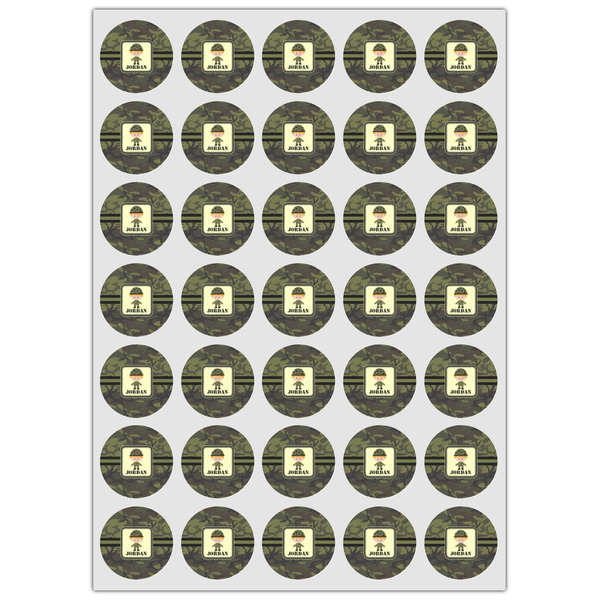 Green Camo Icing Circle - XSmall - Set of 35