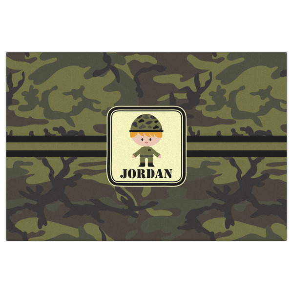 Green Camo Indoor / Outdoor Rug - 2'x3' - Front Flat