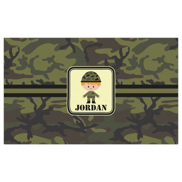 Green Camo Indoor / Outdoor Rug - 3'x5' - Front Flat