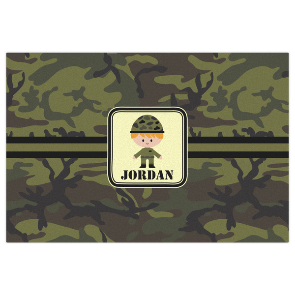 Green Camo Indoor / Outdoor Rug - 4'x6' - Front Flat