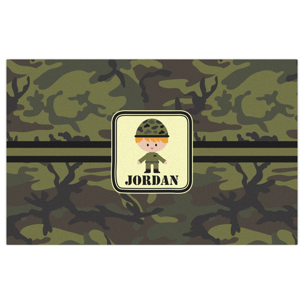 Green Camo Indoor / Outdoor Rug - 5'x8' - Front Flat