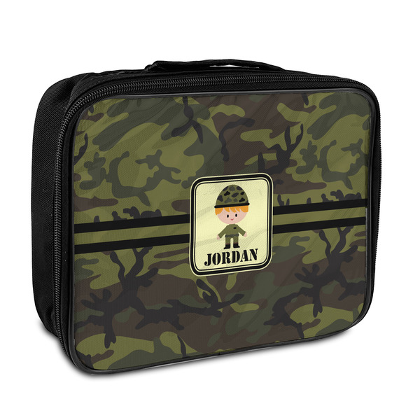 Custom Green Camo Insulated Lunch Bag (Personalized)