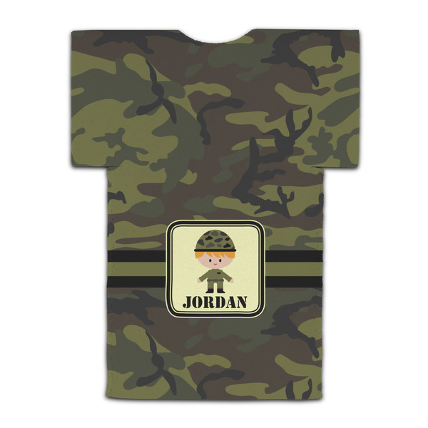 Green Camo Jersey Bottle Cooler - BACK (flat)