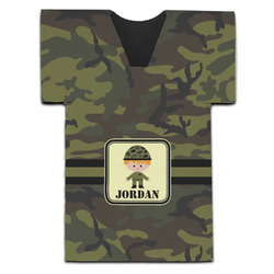 Green Camo Jersey Bottle Cooler (Personalized)