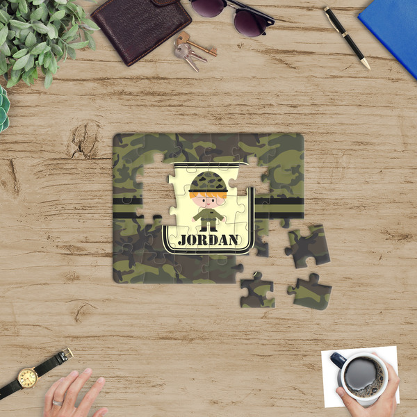 Green Camo Jigsaw Puzzle 30 Piece - In Context