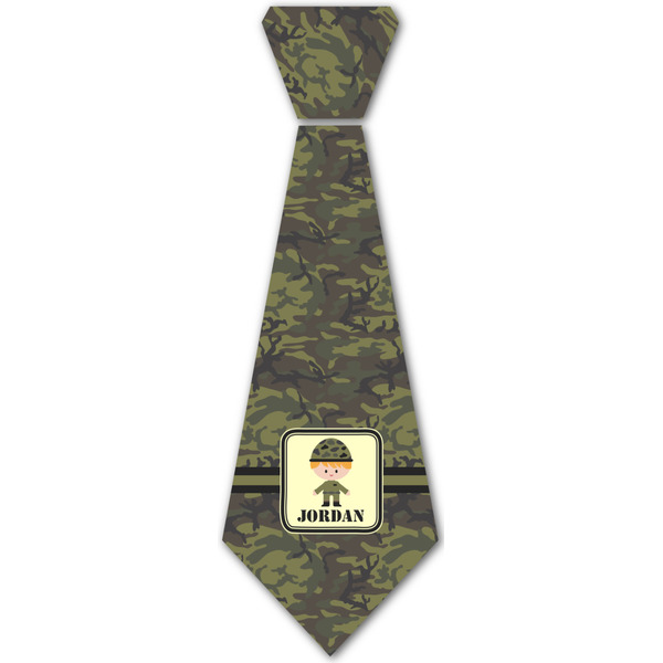 Custom Green Camo Iron On Tie - 4 Sizes w/ Name or Text