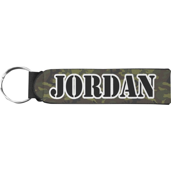 Custom Green Camo Neoprene Keychain Fob (Personalized)