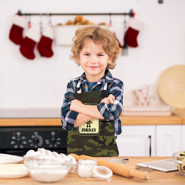 Green Camo Kid's Aprons - Small - Lifestyle