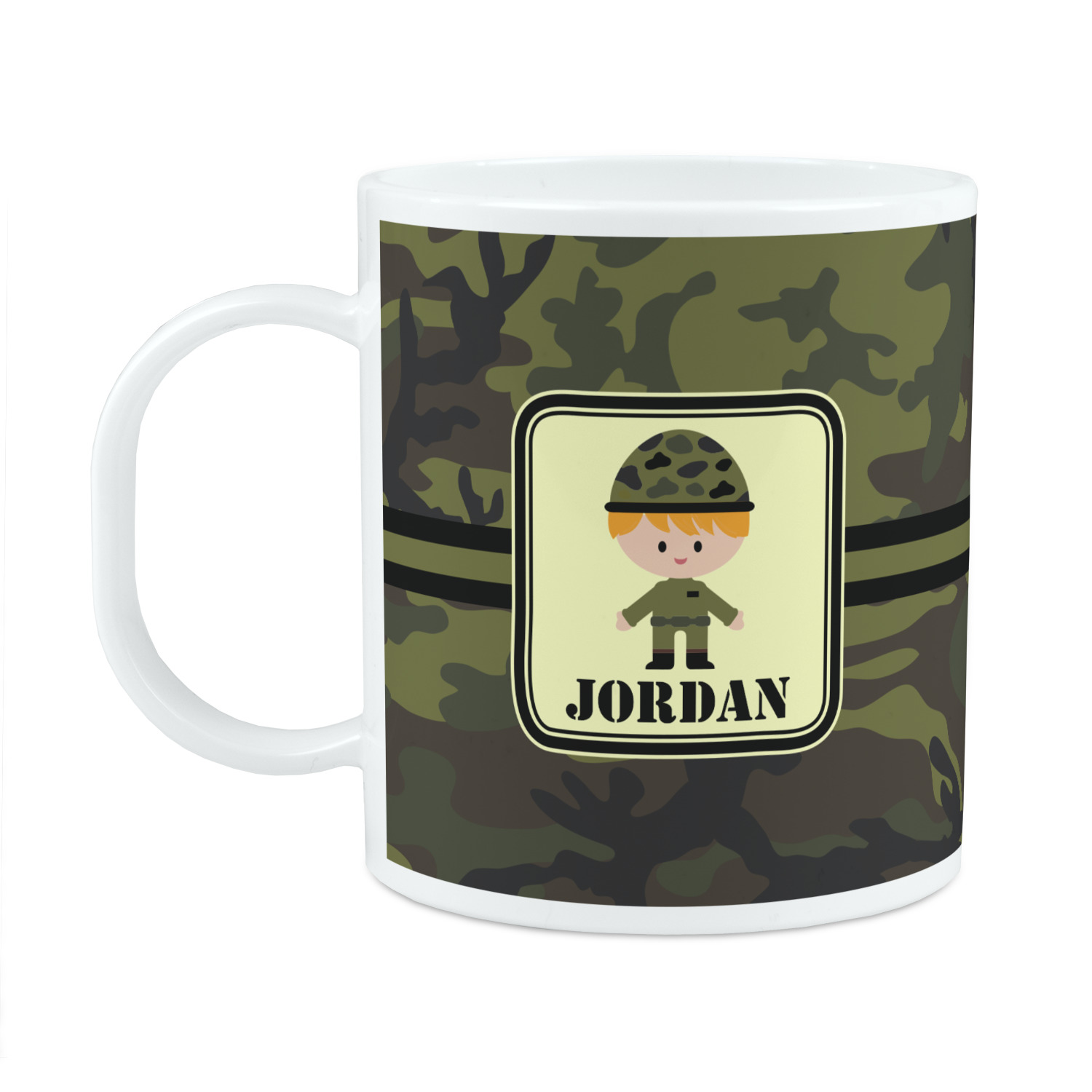 Green Camo Plastic Kids Mug (Personalized) YouCustomizeIt