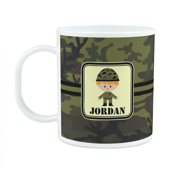Custom Green Camo Plastic Kids Mug (Personalized)
