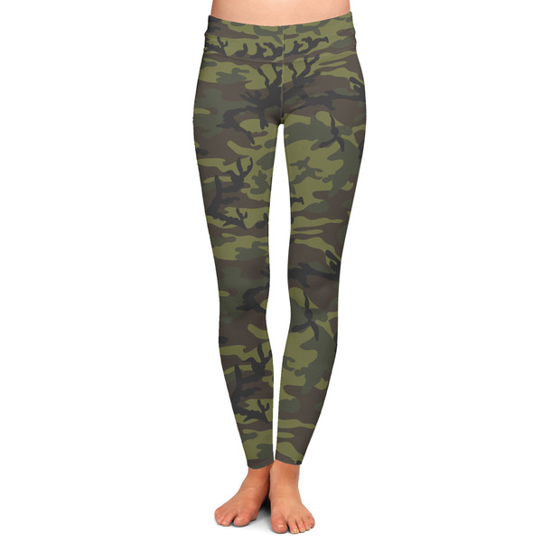 Custom Green Camo Ladies Leggings - Extra Large