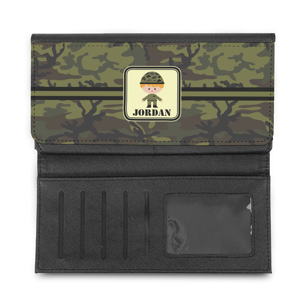 Green Camo Ladies Wallet - Half Way Open