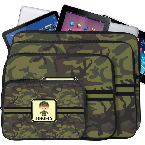 Green Camo Laptop Case Sizes