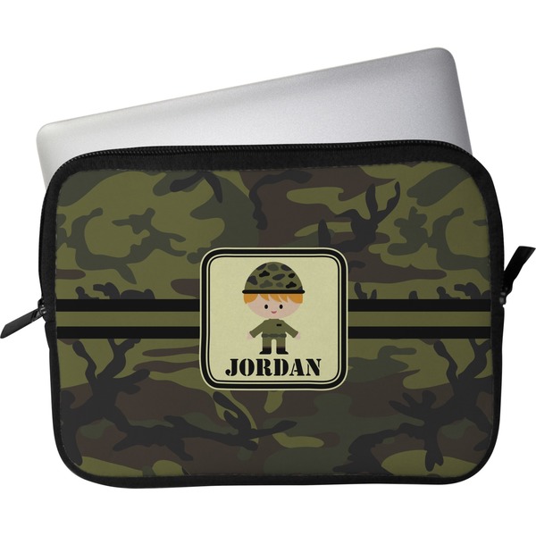Custom Green Camo Laptop Sleeve / Case - 13" (Personalized)