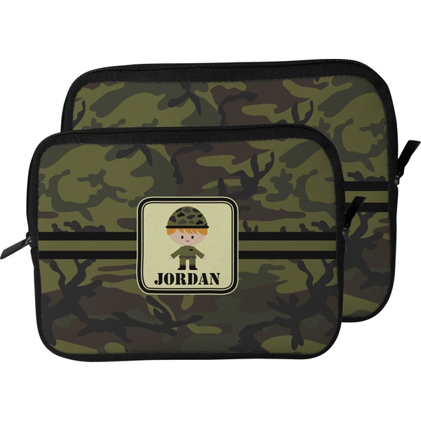 Green Camo Laptop Sleeve (Size Comparison)