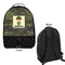 Green Camo Large Backpack - Black - Front & Back View