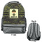 Green Camo Large Backpack - Gray - Front & Back View