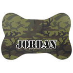 Green Camo Bone Shaped Dog Food Mat (Personalized)