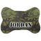 Green Camo Bone Shaped Dog Food Mat (Large) (Personalized)