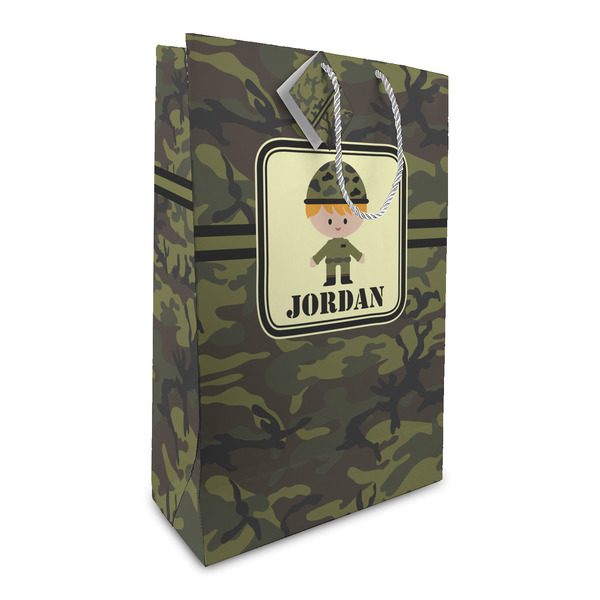 Custom Green Camo Large Gift Bag (Personalized)
