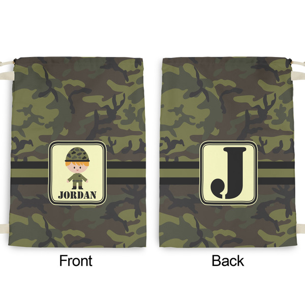 Green Camo Large Laundry Bag - Front & Back View