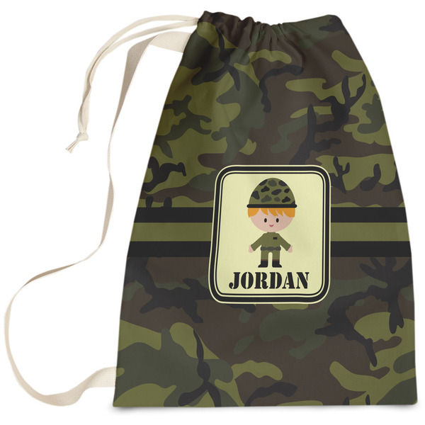 Custom Green Camo Laundry Bag - Large (Personalized)