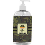 Green Camo Plastic Soap / Lotion Dispenser (16 oz - Large - White) (Personalized)