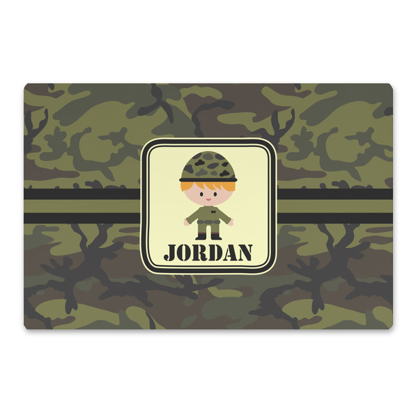 Custom Green Camo Large Rectangle Car Magnet (Personalized)